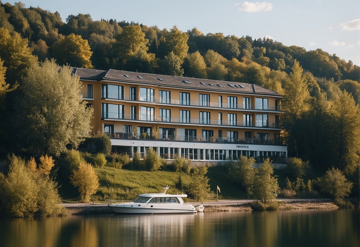 The Wesenufer Hotel & Seminarkultur an der Donau is a picturesque riverside retreat, with charming architecture and lush greenery, nestled along the tranquil banks of the Danube River