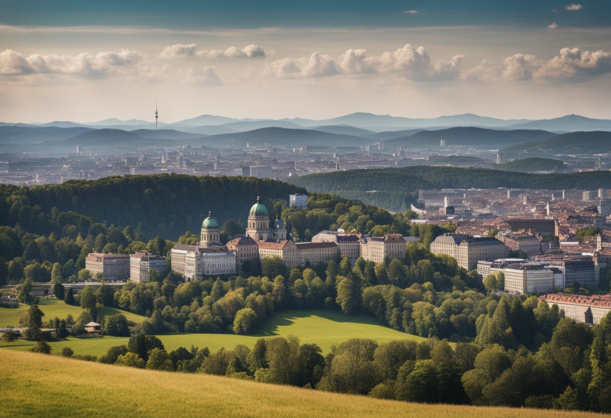 Berlin, Germany: Rolling hills and distant peaks create a picturesque mountainous backdrop
