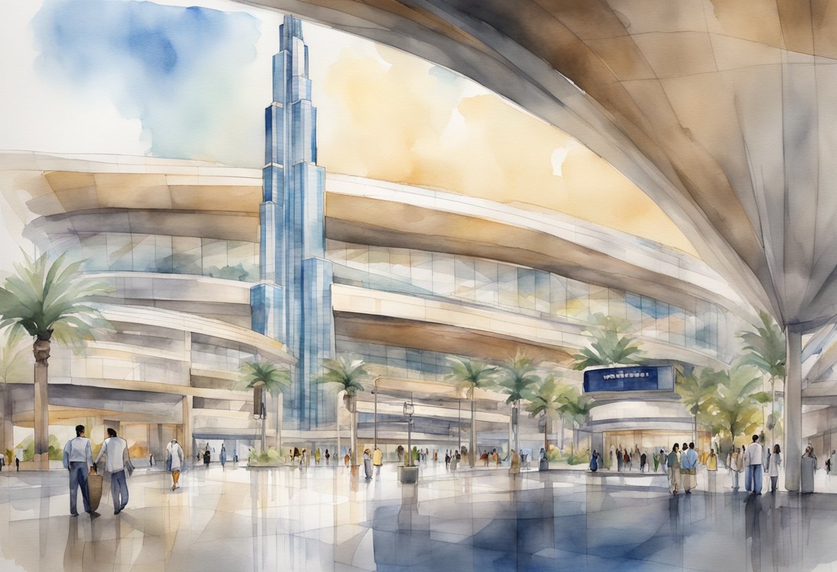 The Burj Khalifa/Dubai Mall metro station offers extended connectivity options, with modern design and vibrant atmosphere