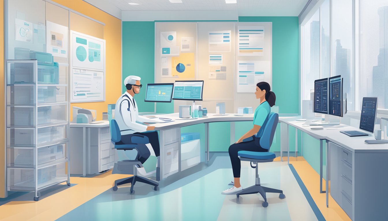 AI analyzes patient data, generates treatment plans, and schedules appointments, while automating administrative tasks in a clinical setting