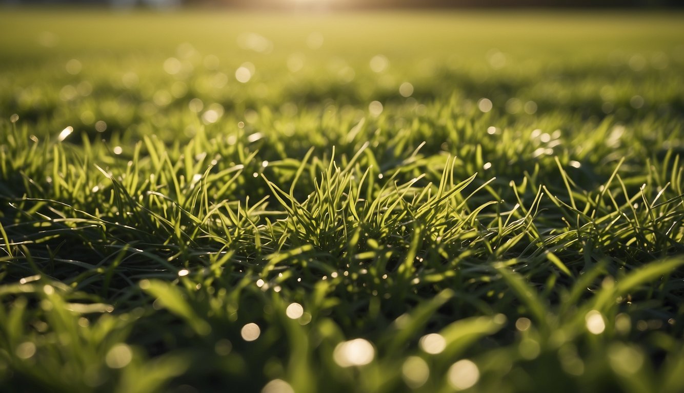 Grass clippings spread on a flat surface under the sun, drying out in the warm breeze