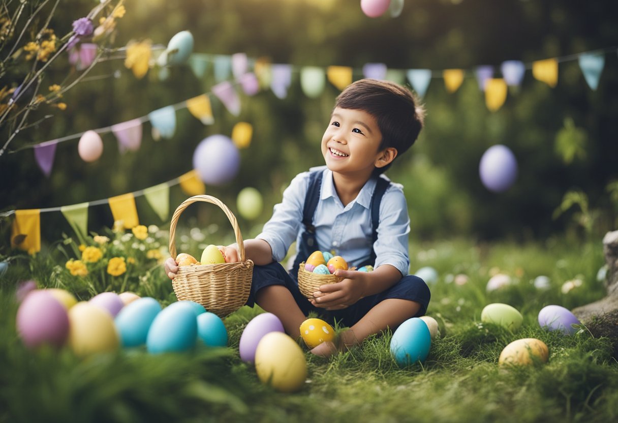 Easter is approaching, children engaging in traditional or international activities