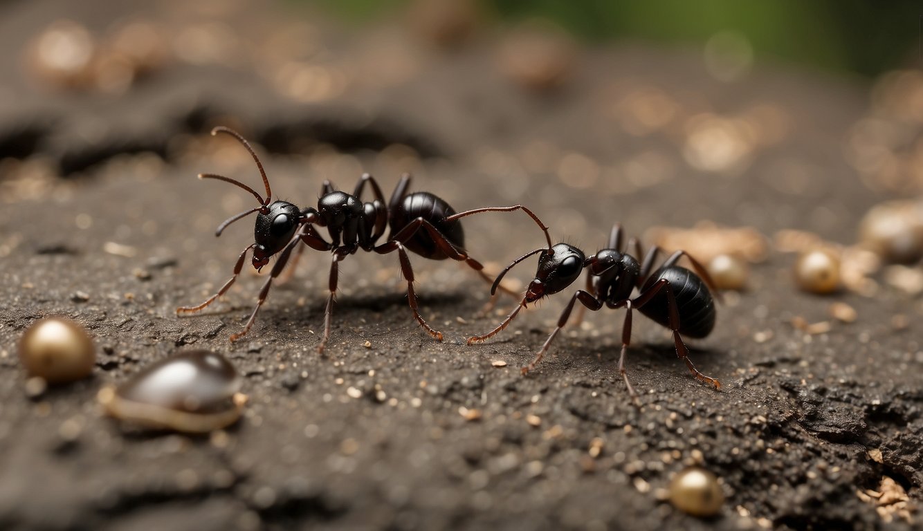 Black house ants are being prevented by sealing cracks, removing food sources, and using ant baits