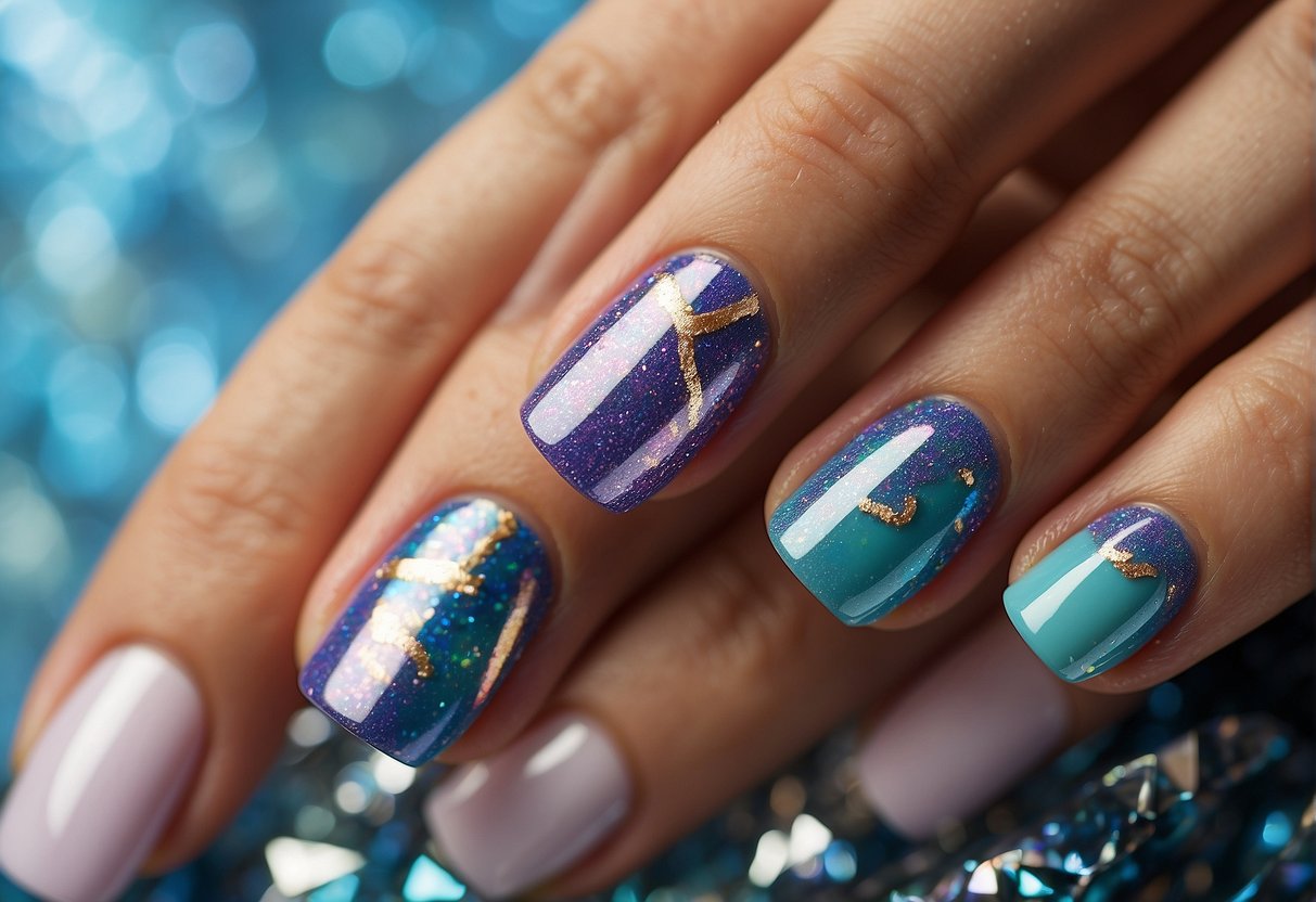 Vibrant, intricate nail designs inspired by celebrities adorn a glossy magazine spread, showcasing the top 20 trends for 2024