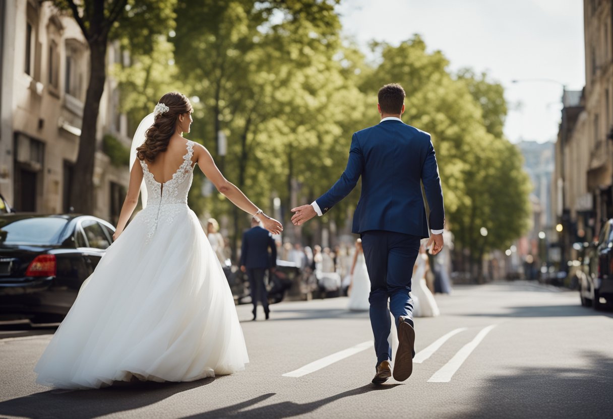 Bride chases groom down street after calling off wedding at altar