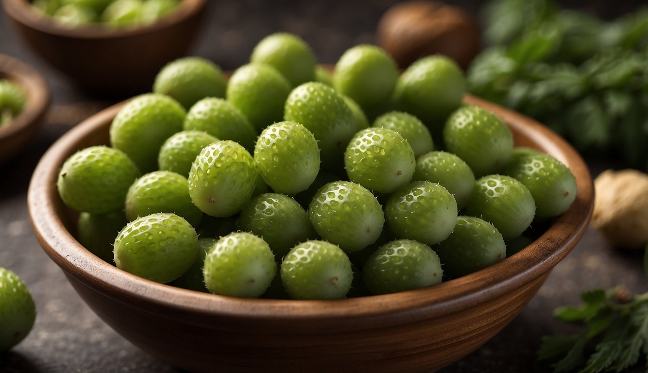 Cucamelons are being flavored and seasoned in a bowl