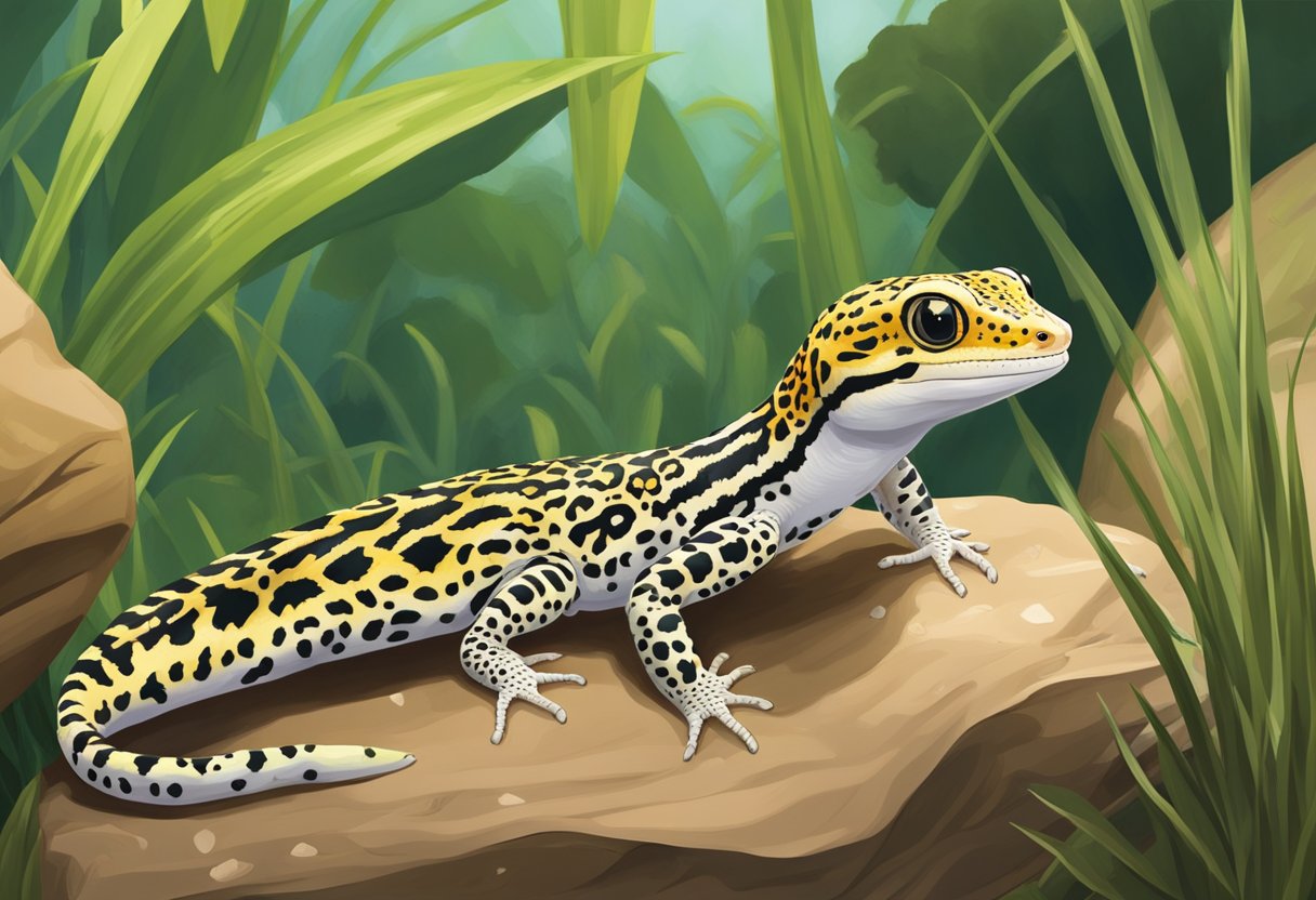 Two leopard geckos are carefully selected for breeding. They are placed in a suitable breeding enclosure with proper temperature and humidity levels