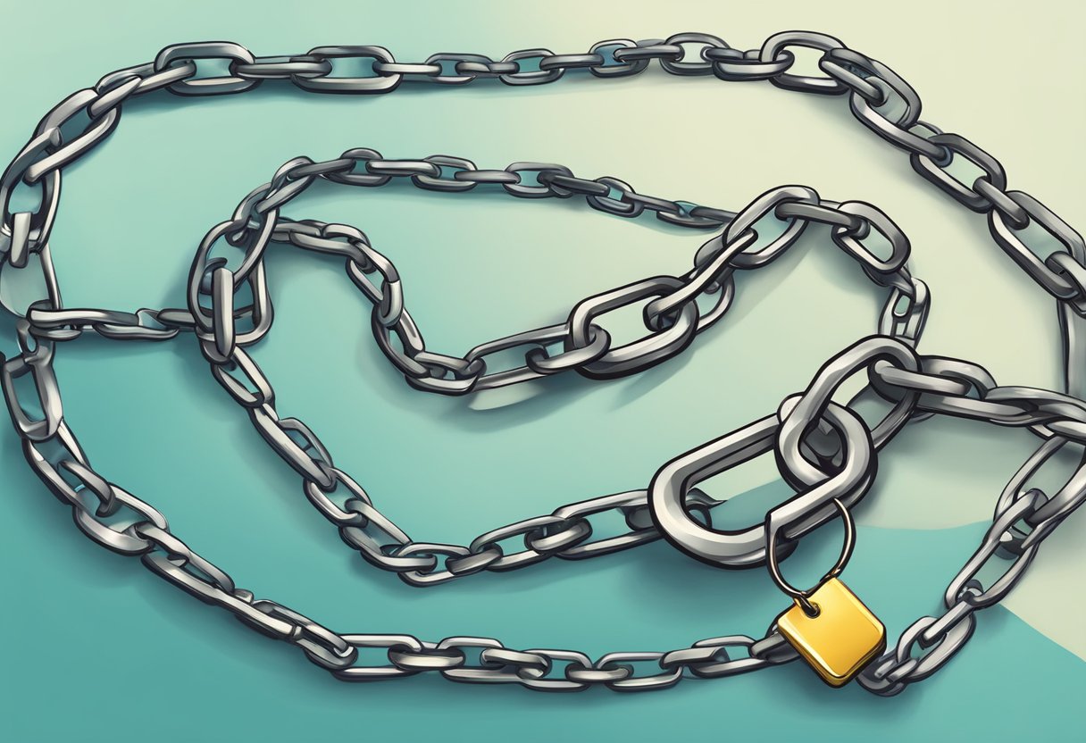 A broken chain symbolizing freedom from personal loan debt trap