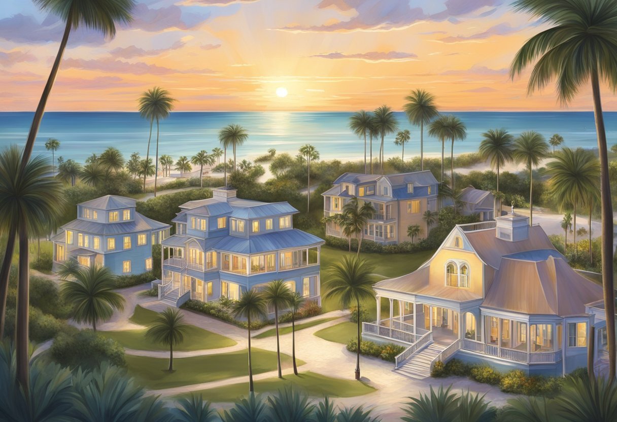 The sun sets over the historic estates lining the pristine Sarasota beaches, where notable personalities once walked along the sandy shores