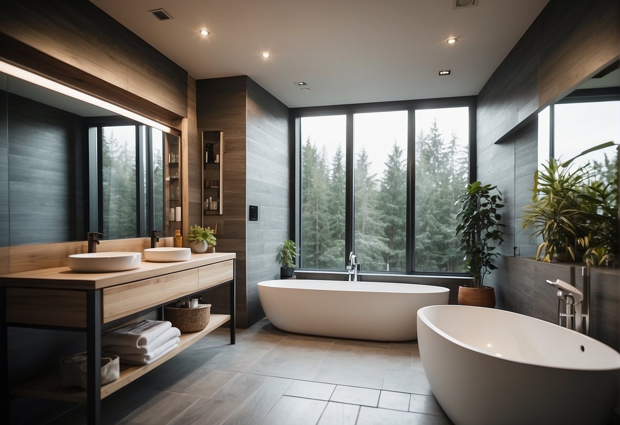 A well-organized bathroom with ergonomic furniture layout