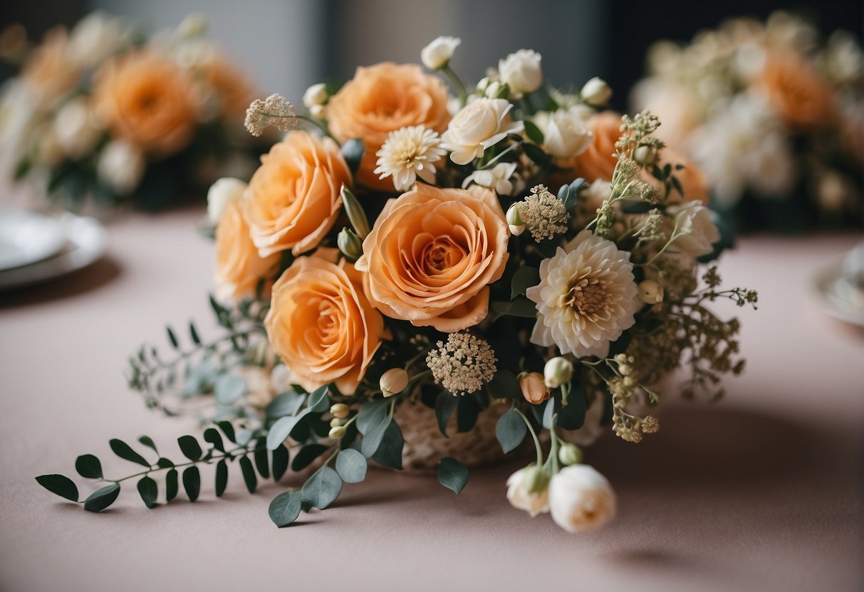Dried flowers arranged in wedding accessories and details