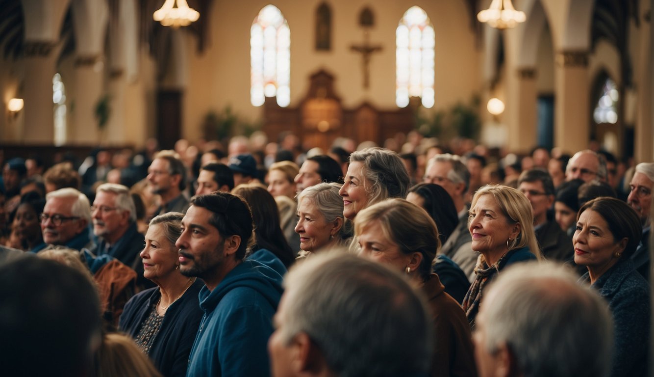 The bustling church congregation flourishes as the welfare ministry provides support and aid to those in need, fostering growth and unity within the community