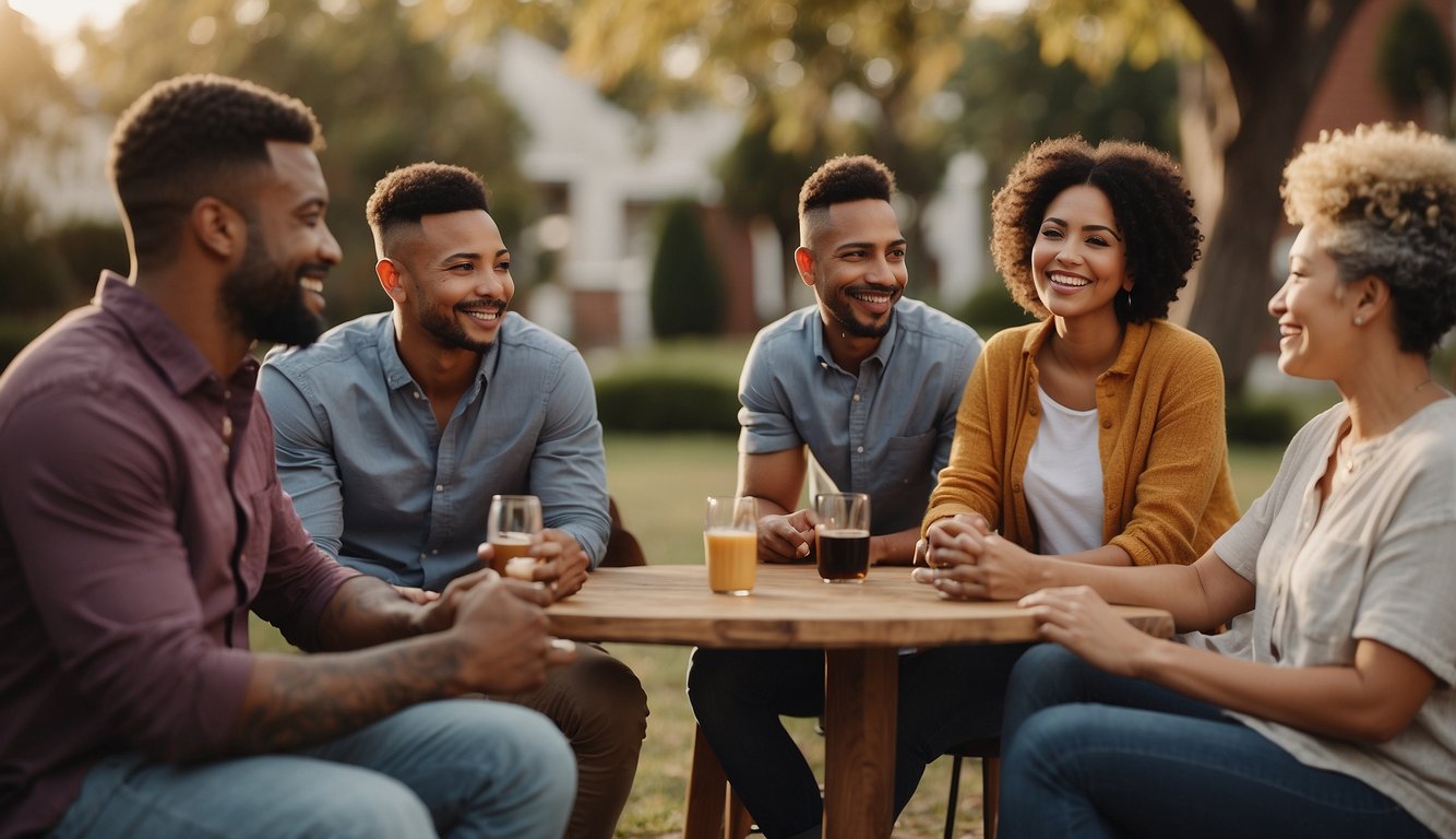 A group of diverse individuals engage in open and respectful communication, utilizing various strategies to connect on the best Christian single parents dating site