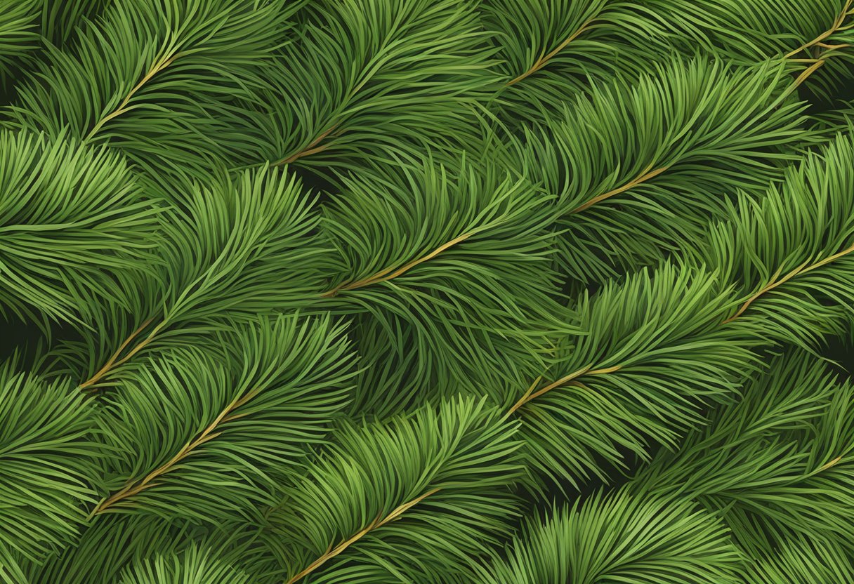 Pine needles cover the ground, acting as natural mulch for the forest floor