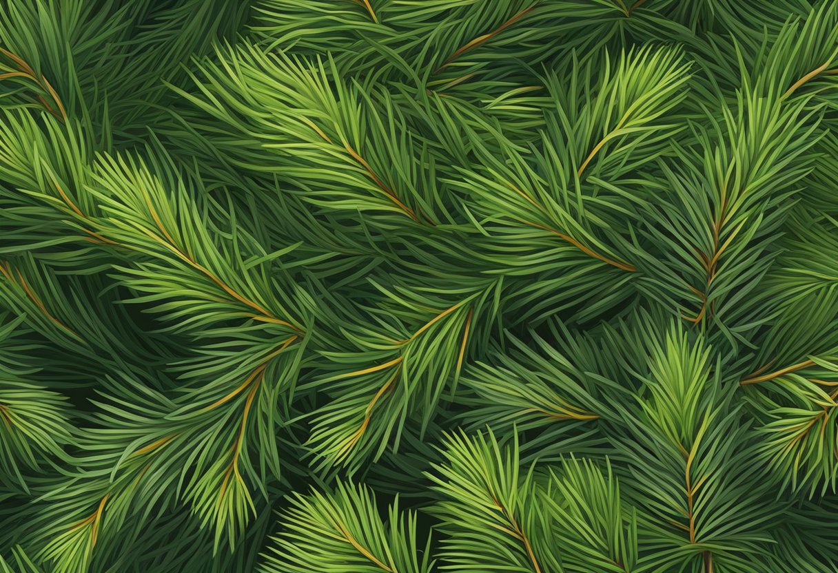Pine needles spread evenly around plants, suppressing weeds and retaining moisture in the soil