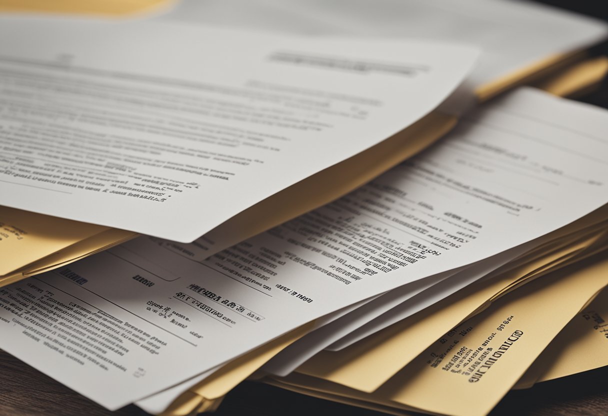 A stack of legal documents and permits for a loan app