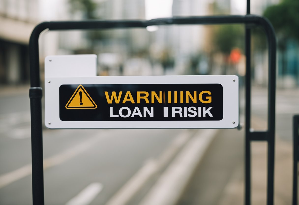 A warning sign with high limit online loan risk