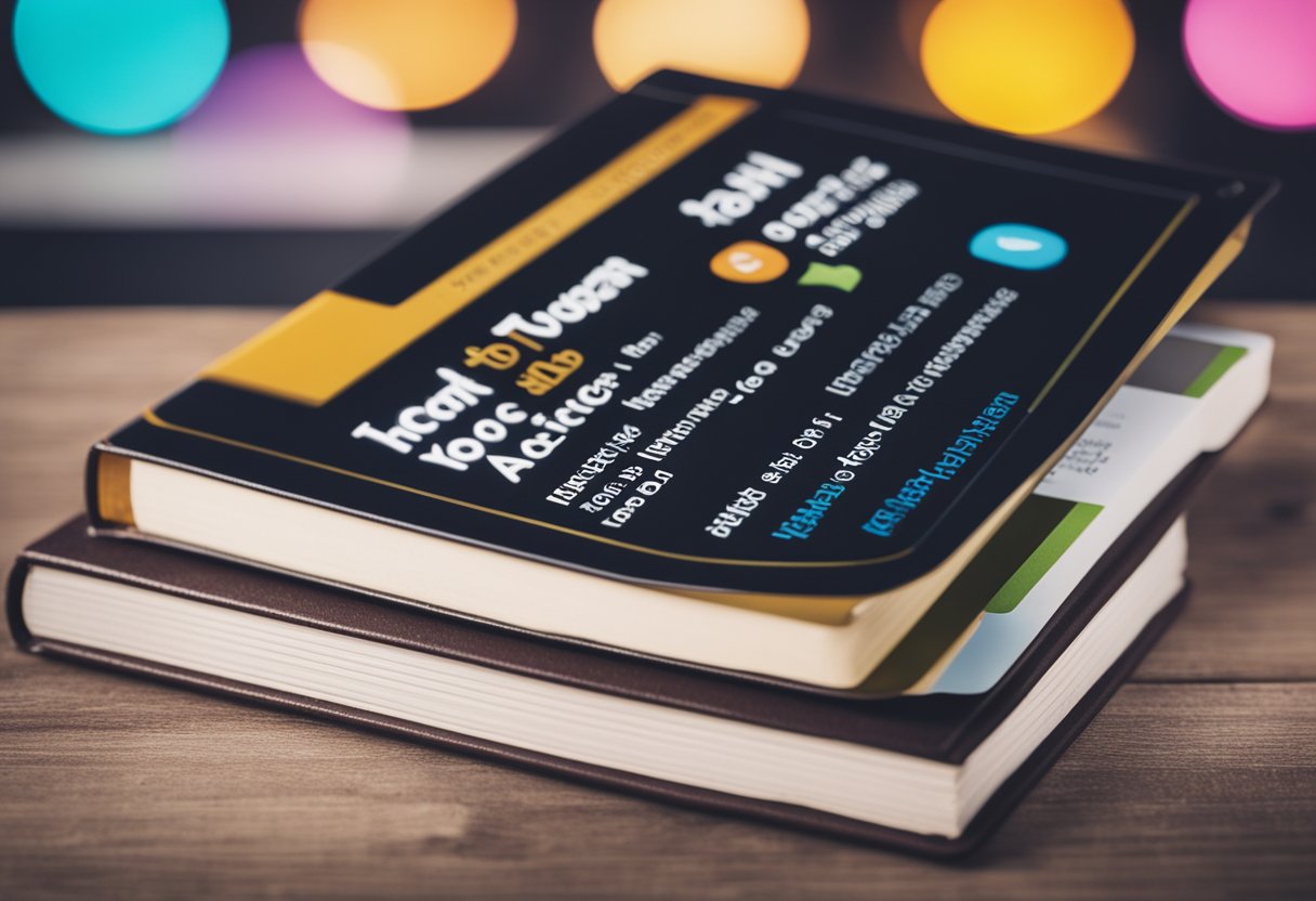 A book cover with "How to Use Instagram Ads to Boost Your Book's Reach" displayed, surrounded by Instagram interface and engagement metrics