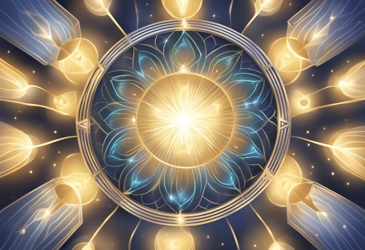 A glowing shield of light surrounds a circle of loved ones, warding off illness and providing protection