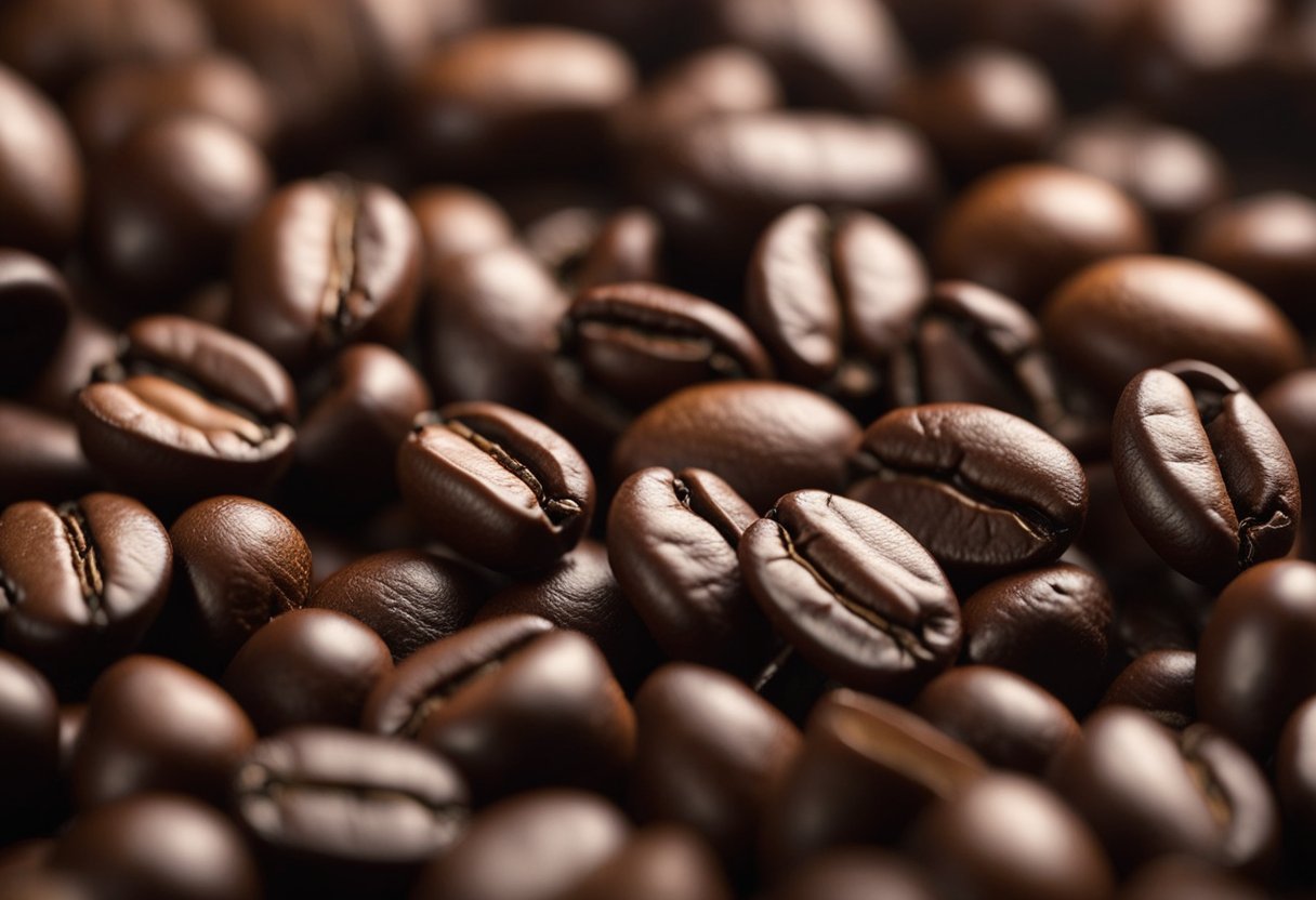 Coffee beans being soaked in a solvent to remove caffeine, then dried and roasted. A machine separates the caffeine from the solvent