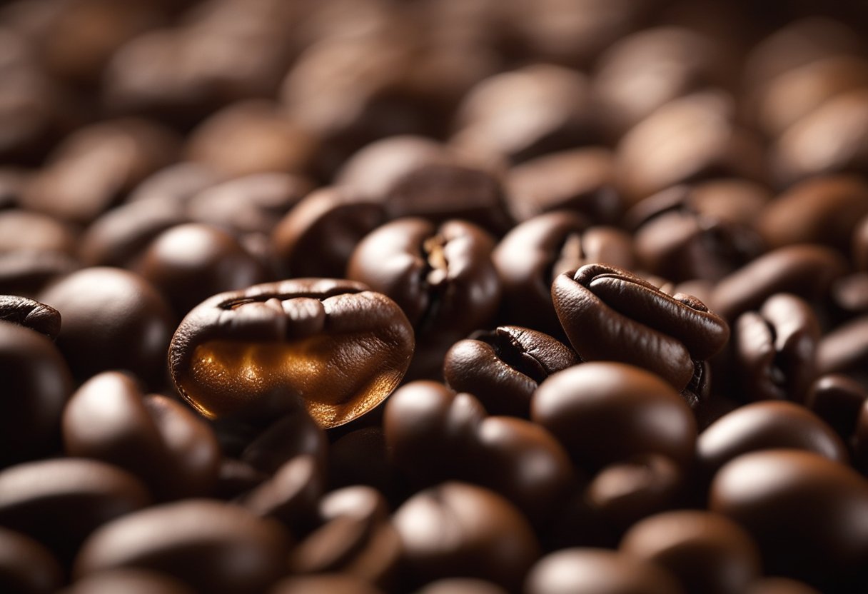 Coffee beans submerged in a chemical solution, releasing caffeine. Beans are then washed and dried, ready for roasting