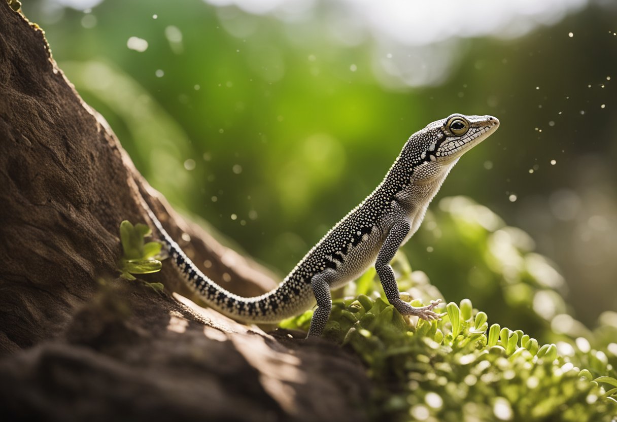 A gecko shedding its tail to escape a predator