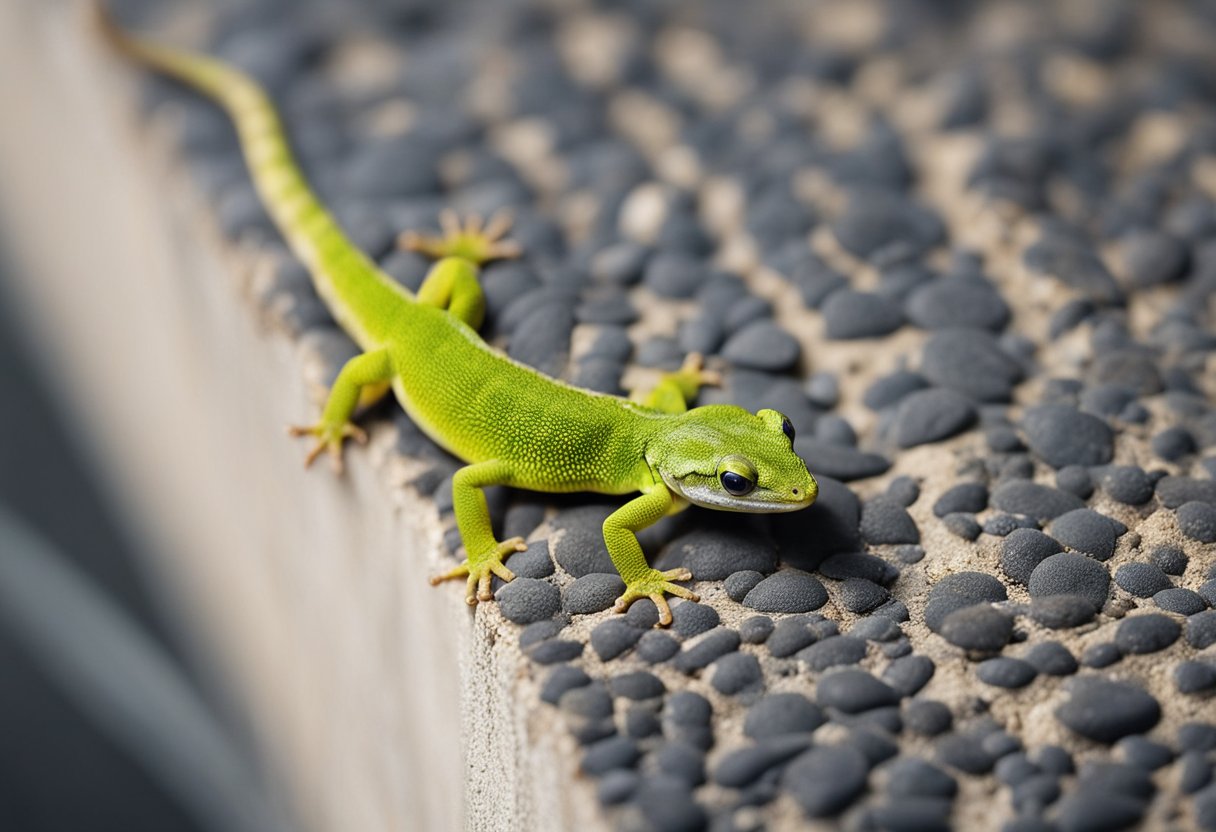 A gecko effortlessly scales a smooth vertical surface, its toes gripping the tiny imperfections in the wall. Its body moves with grace and ease, dispelling the myth of geckos' wall-climbing abilities