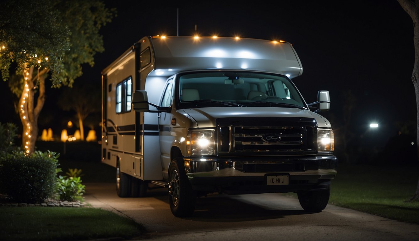 The RV lights flicker, dimming and brightening intermittently
