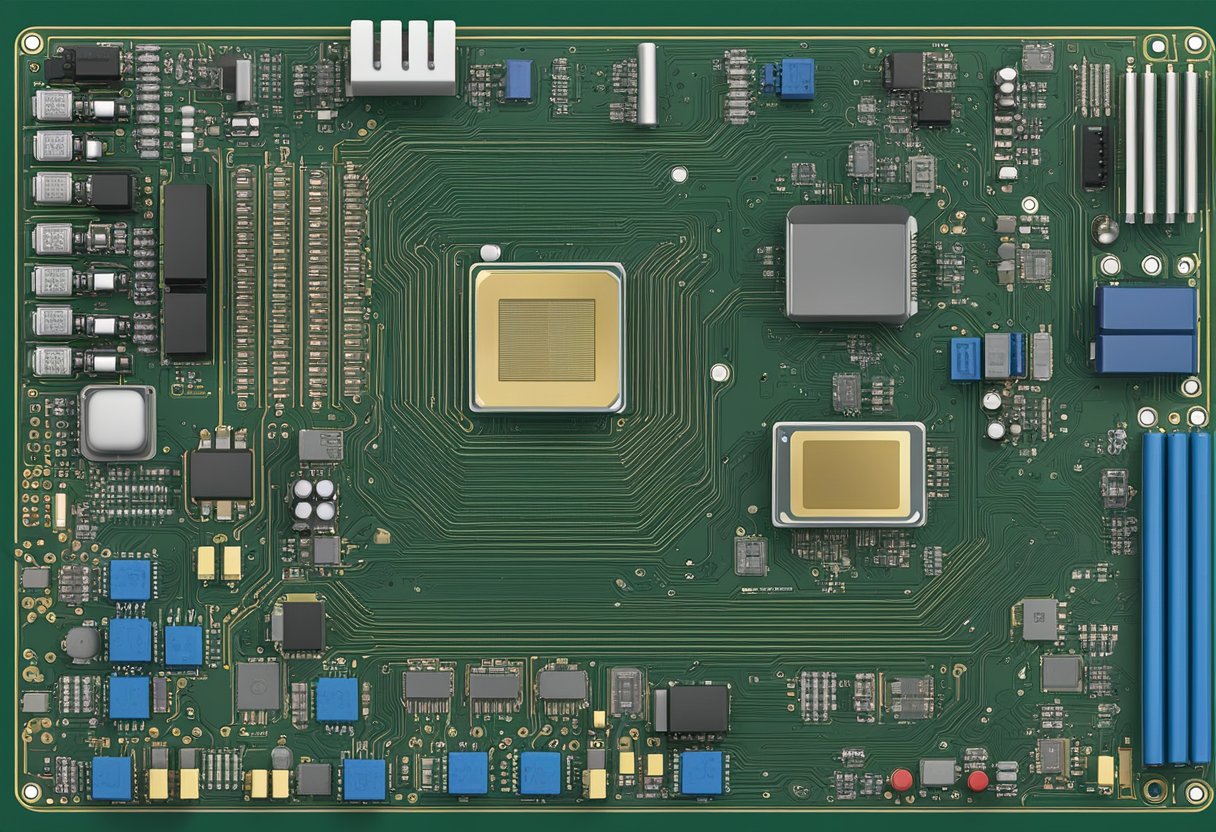 A PCB layout with clearly labeled components and assembly guidelines