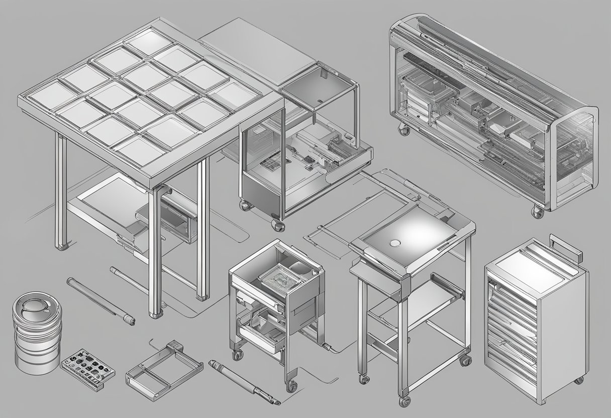 A table with a checklist of pre-assembly requirements for PCB assembly, including components, tools, and safety equipment