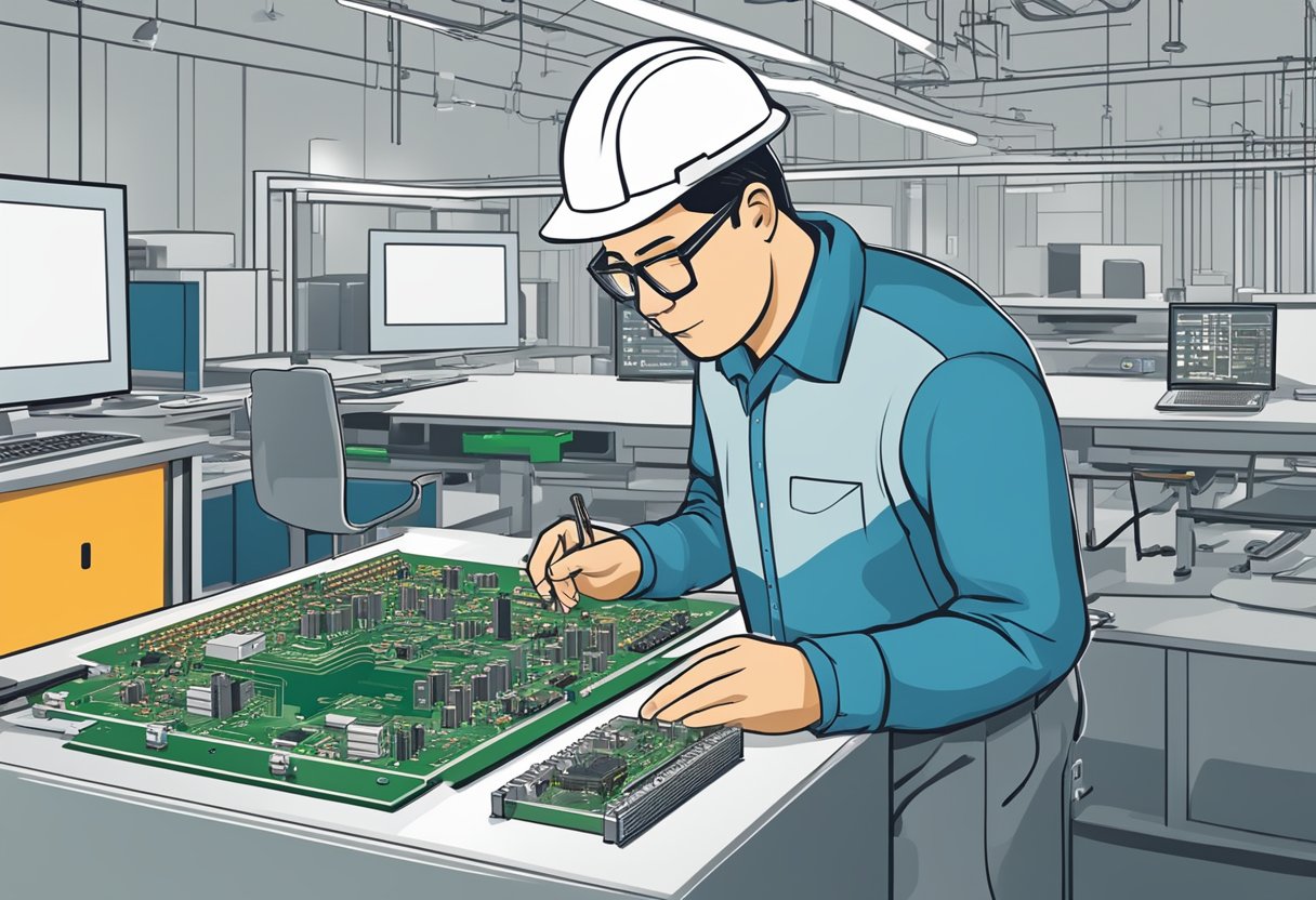 An engineer carefully selects a PCB assembly partner from a list of reputable companies