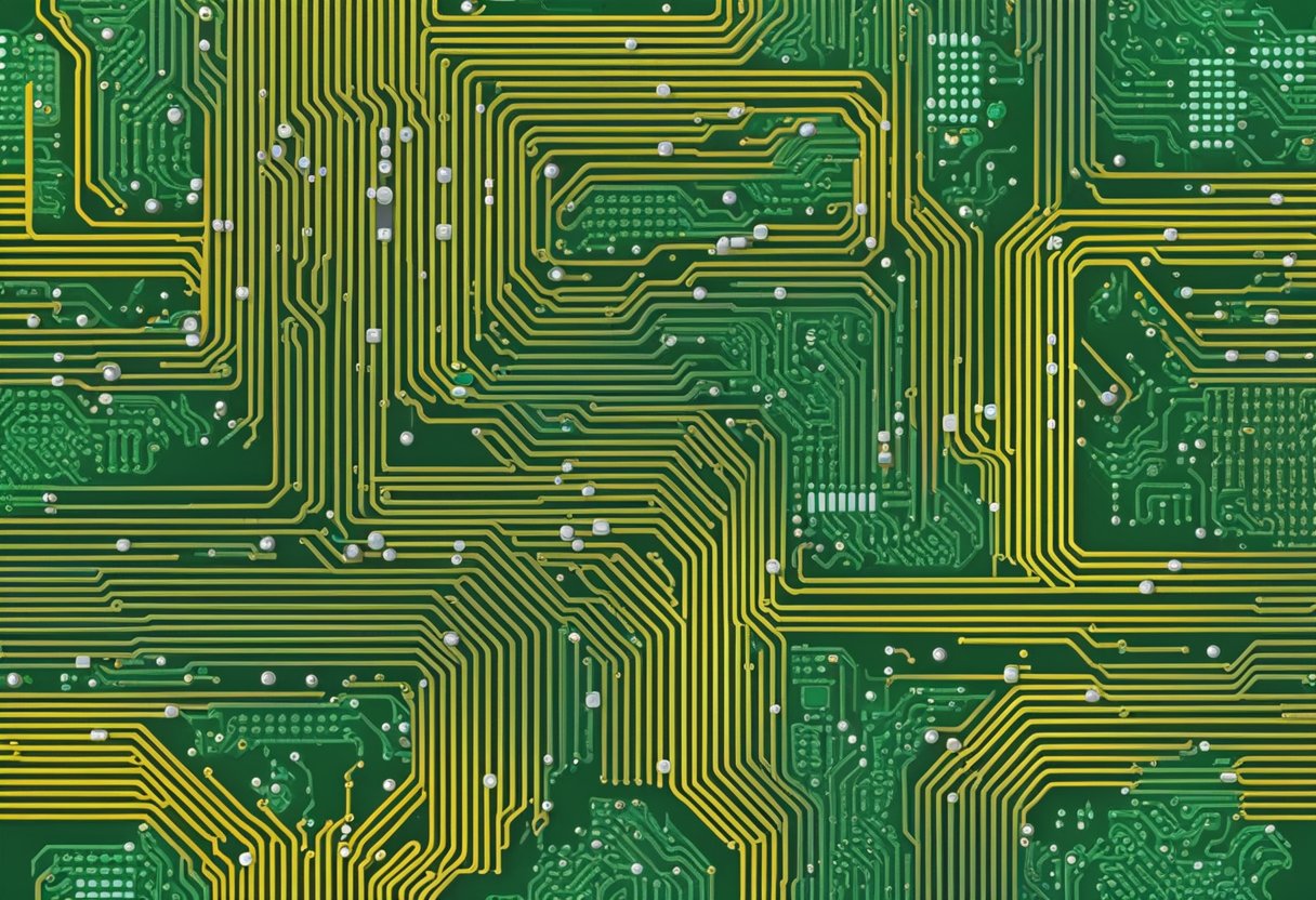 Multiple circuit boards are arranged in a precise pattern, with components soldered onto them in a neat and orderly fashion