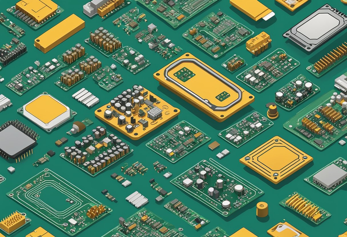 Electronic components arranged on a PCB in a Mumbai assembly facility