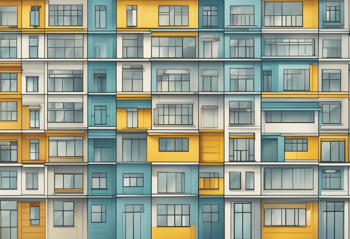 A corporation stands tall with multiple layers of management, while a company appears more streamlined with a single owner at the top