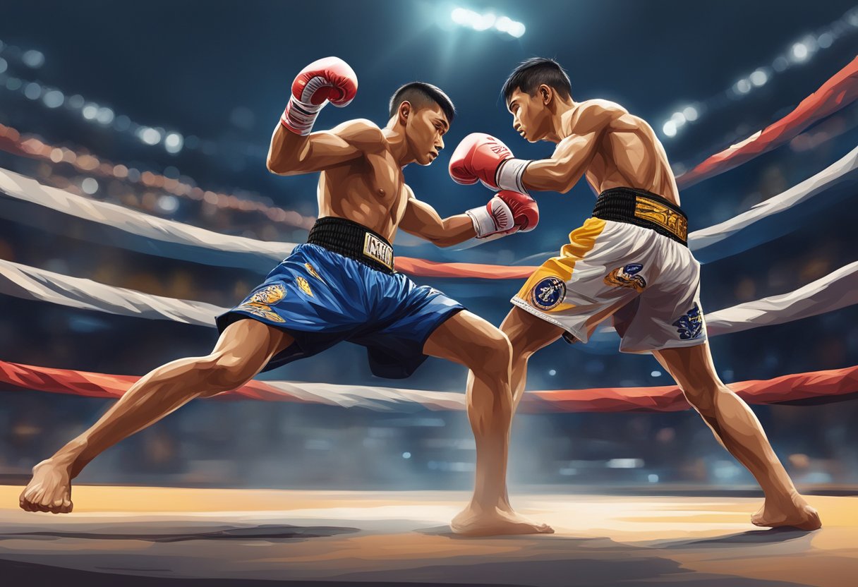 Two Muay Thai fighters engage in a dynamic exchange of strikes and clinches, showcasing the sport's evolution and future potential