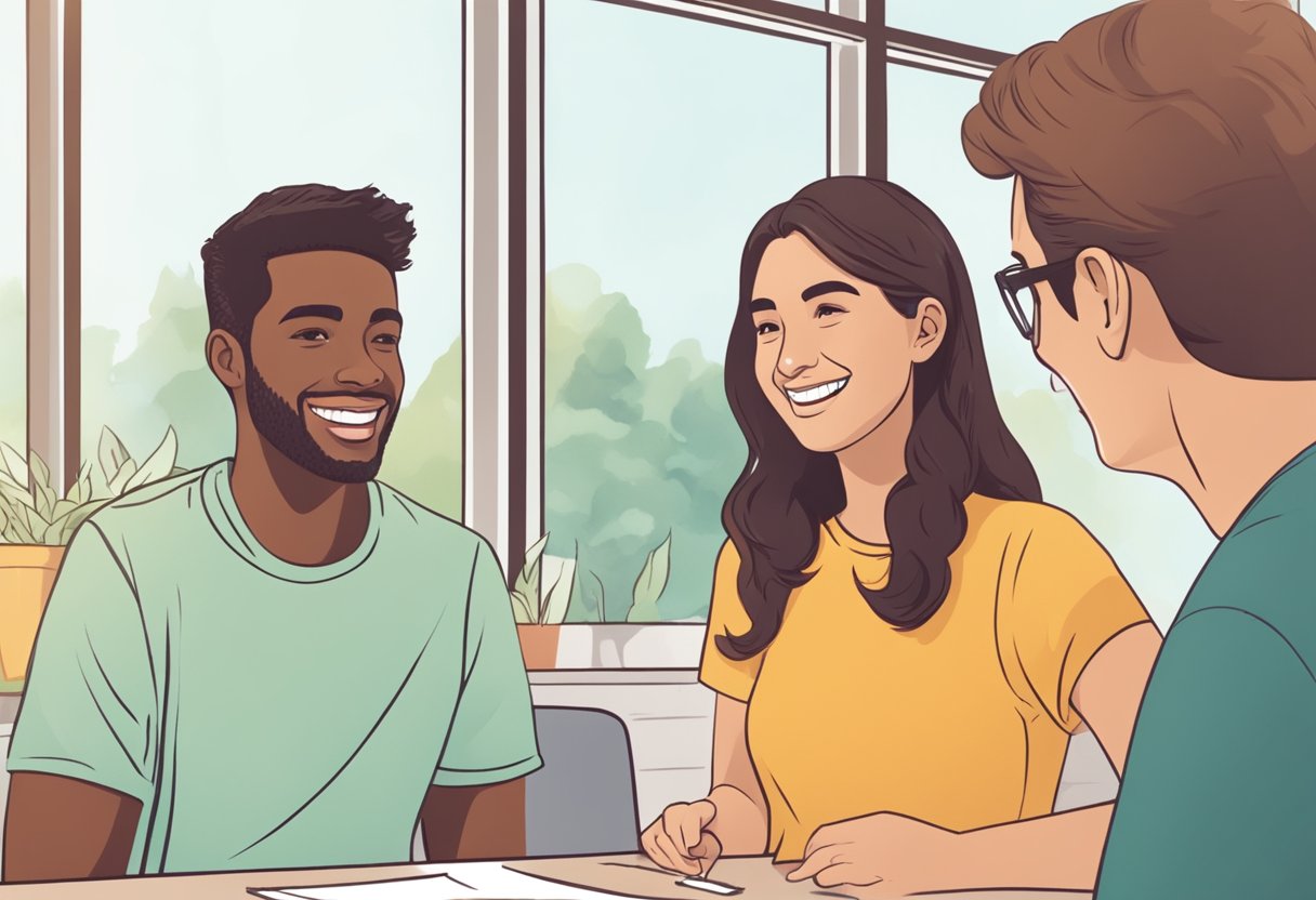 A teenager's smile transforms as parents discuss Invisalign costs and financing options with a dental professional