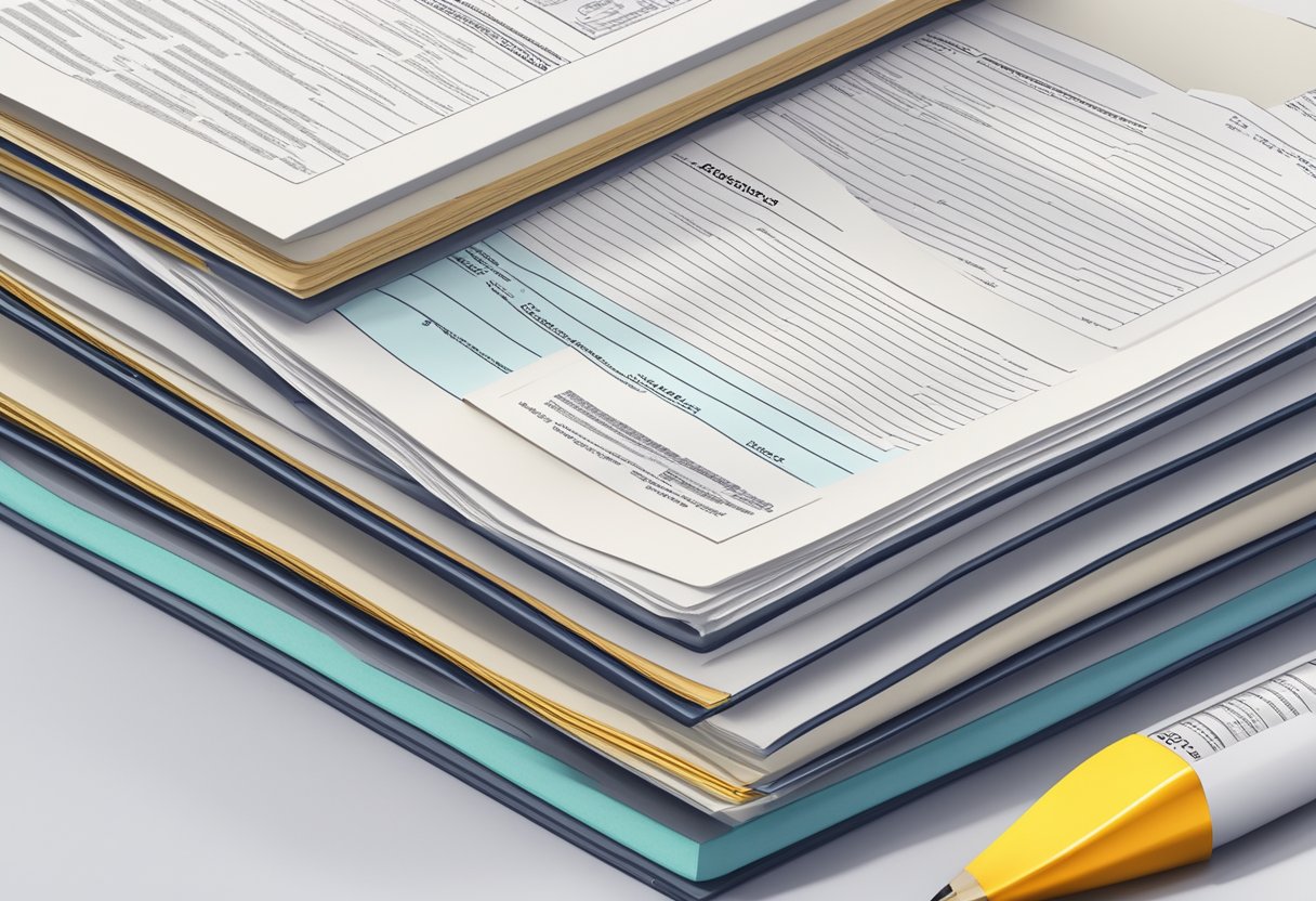 A stack of legal documents with "Articles of Incorporation" highlighted, surrounded by regulatory compliance and governance guidelines