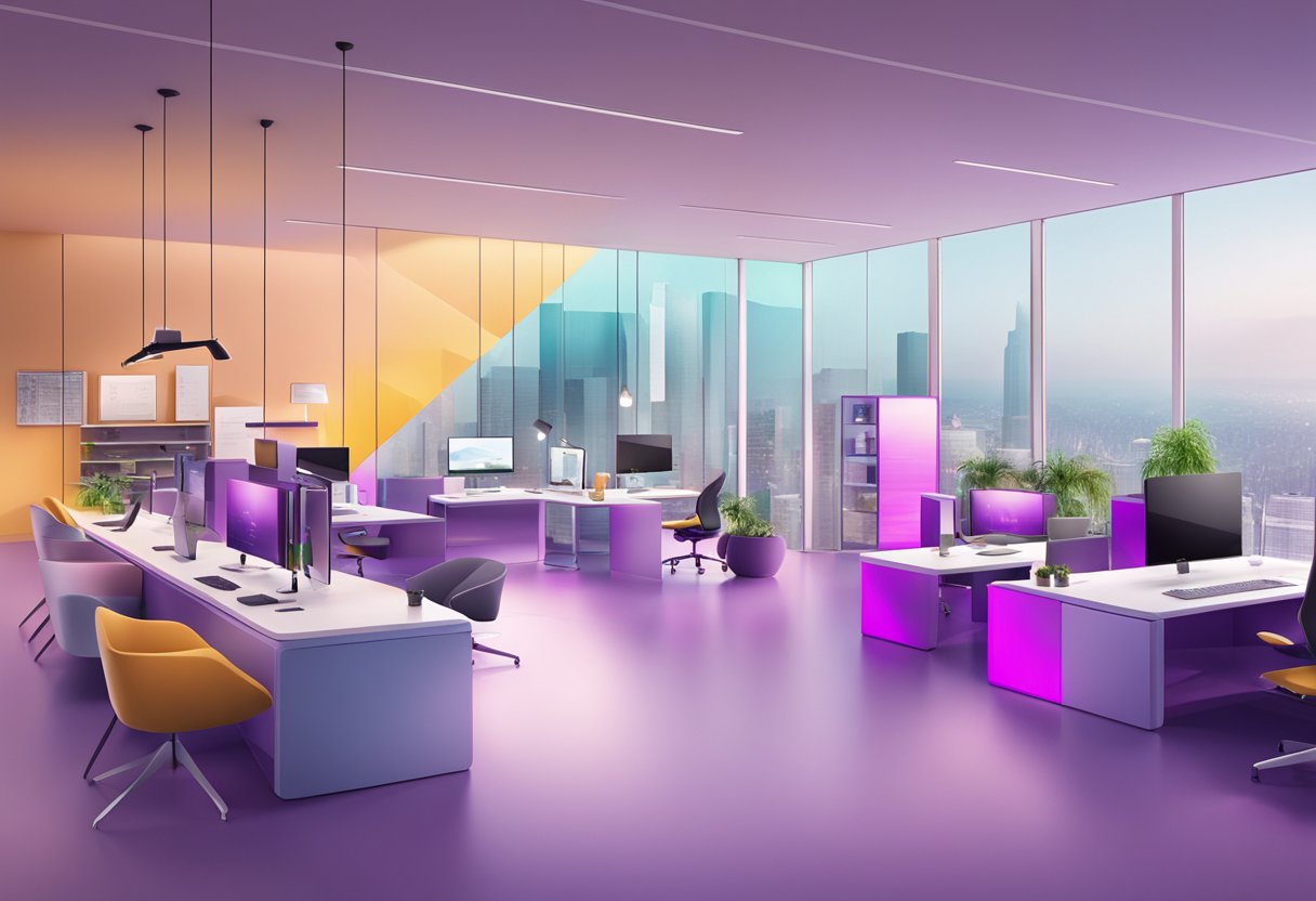 A vibrant ecosystem of Nubank products, showcasing innovation and modernity through sleek design and seamless integration