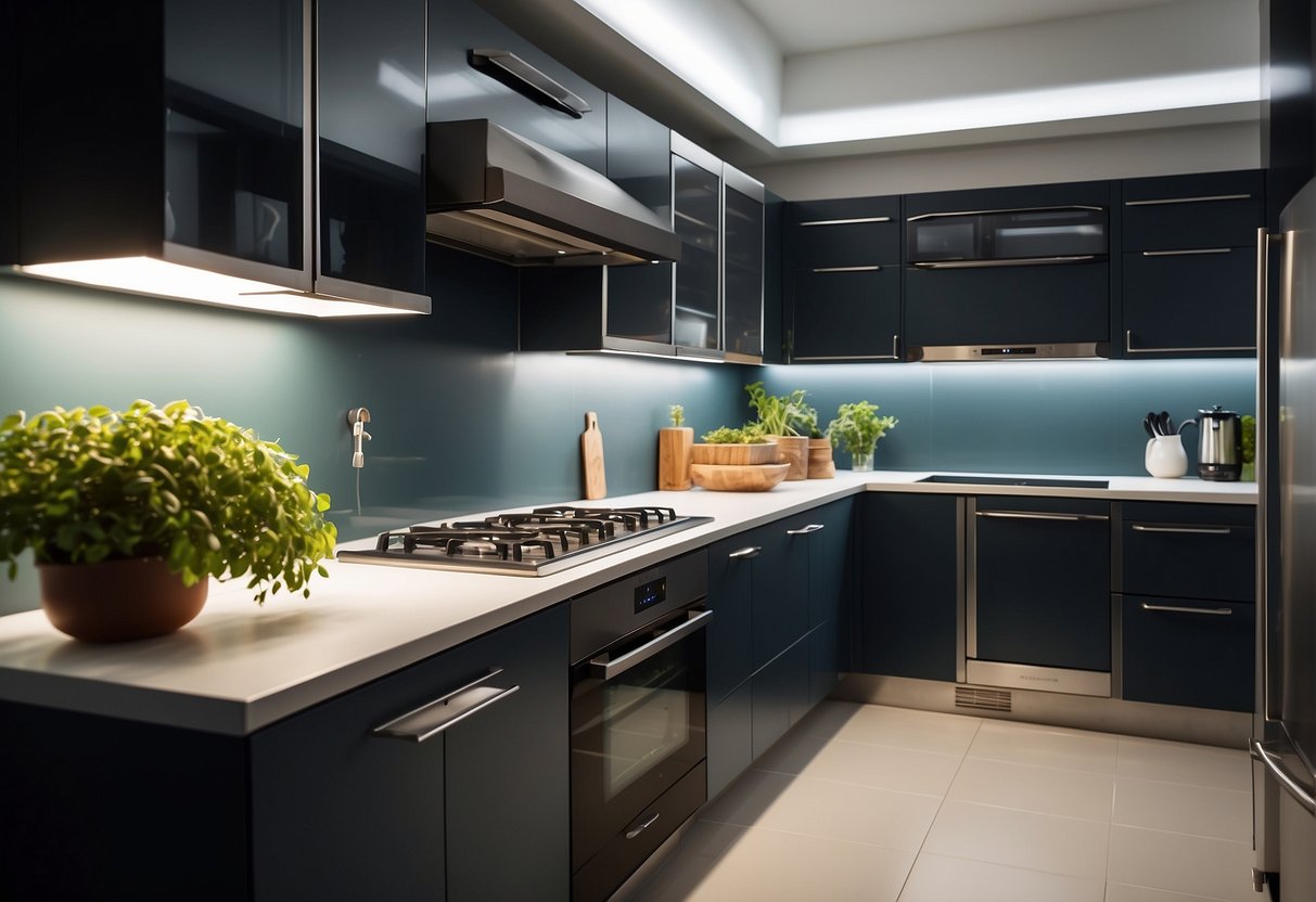A Well-Lit And Ventilated Kitchen With Cabinets Arranged For Easy Access And Functionality
