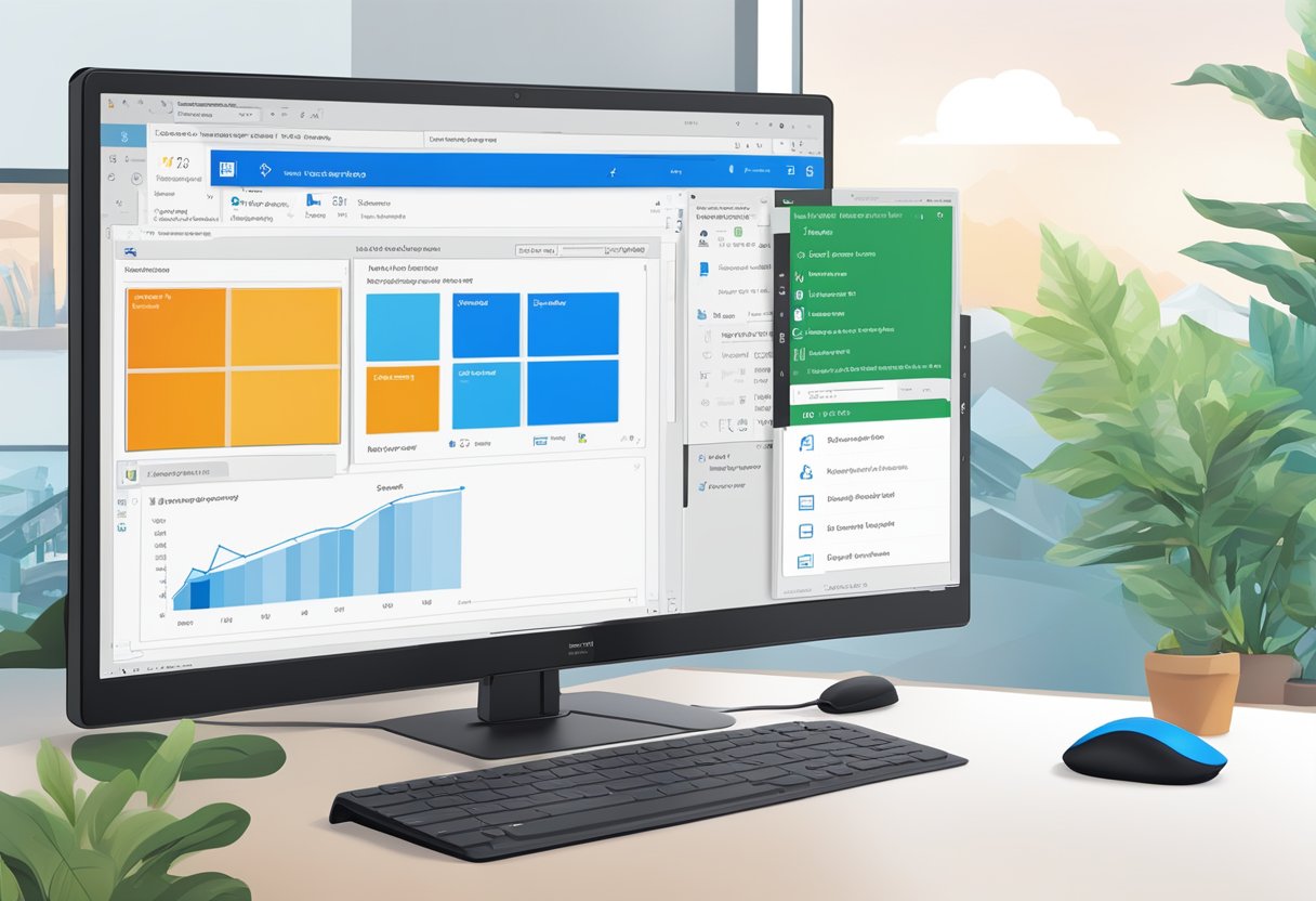 A computer screen displaying Windows 10 settings with the page file adjustment option highlighted. A mouse cursor hovers over the option, ready to make changes