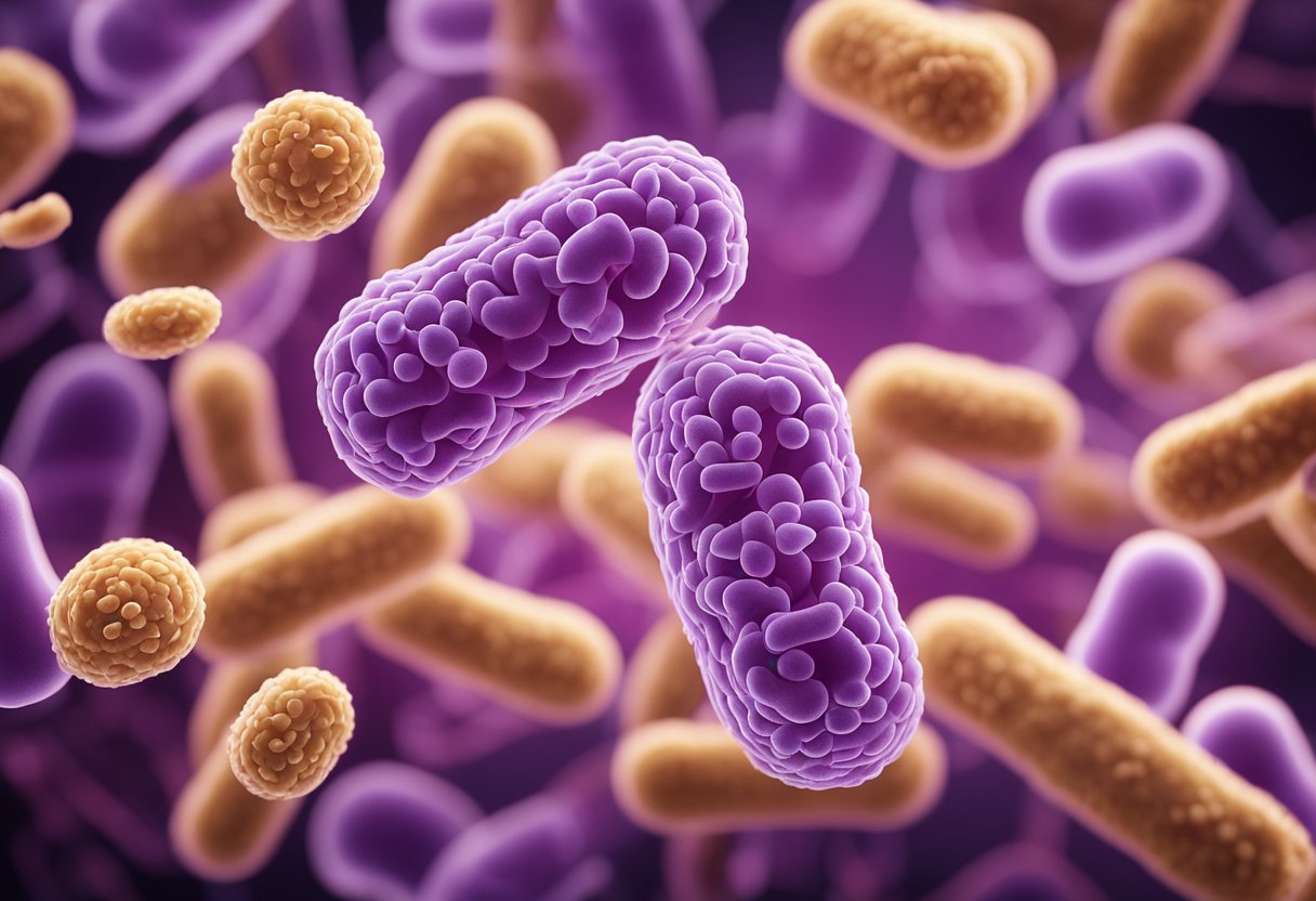 A microscope view of Clostridium difficile bacteria multiplying in the gut. Probiotics potentially exacerbating the infection