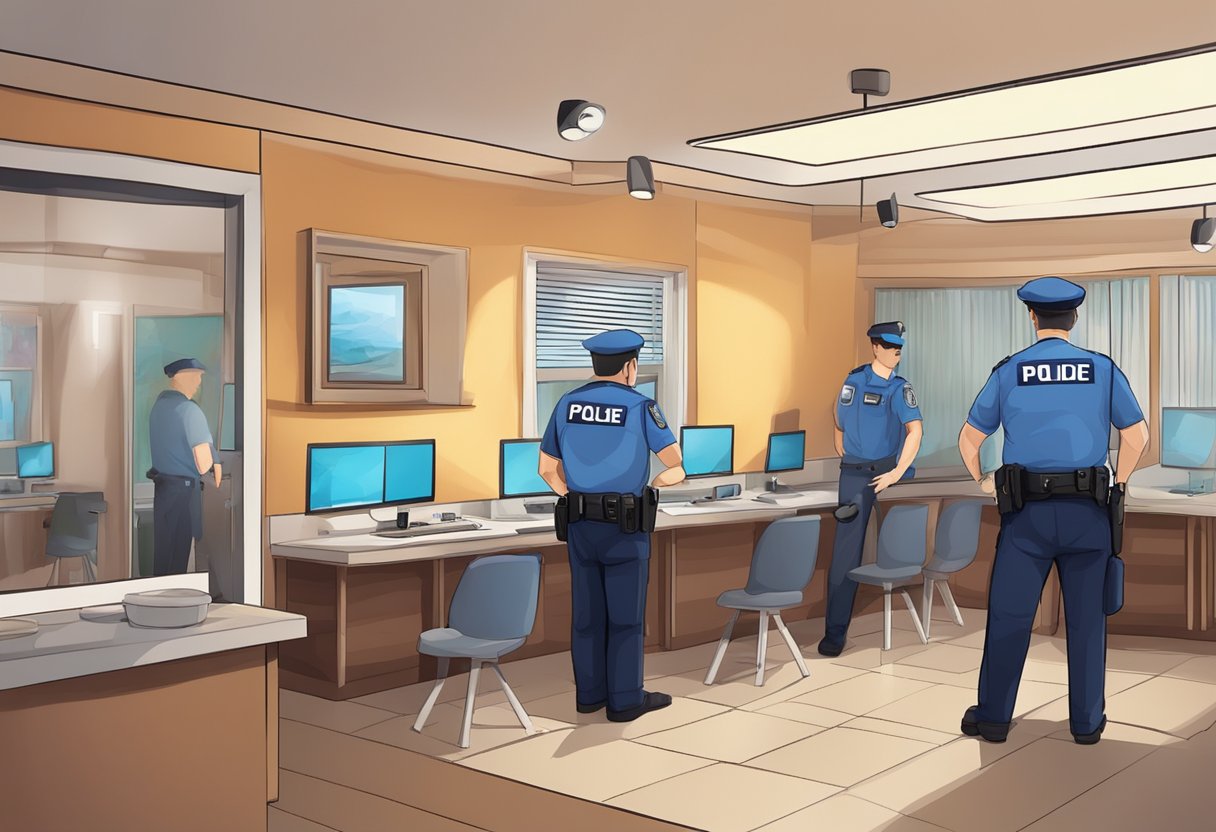 Police install surveillance cameras inside a massage parlor