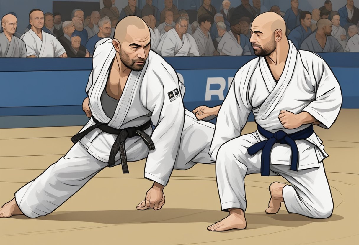 Joe Rogan demonstrates judo techniques, emphasizing proper form and safety measures. Mats are clean and well-maintained, with clear signage for safety protocols
