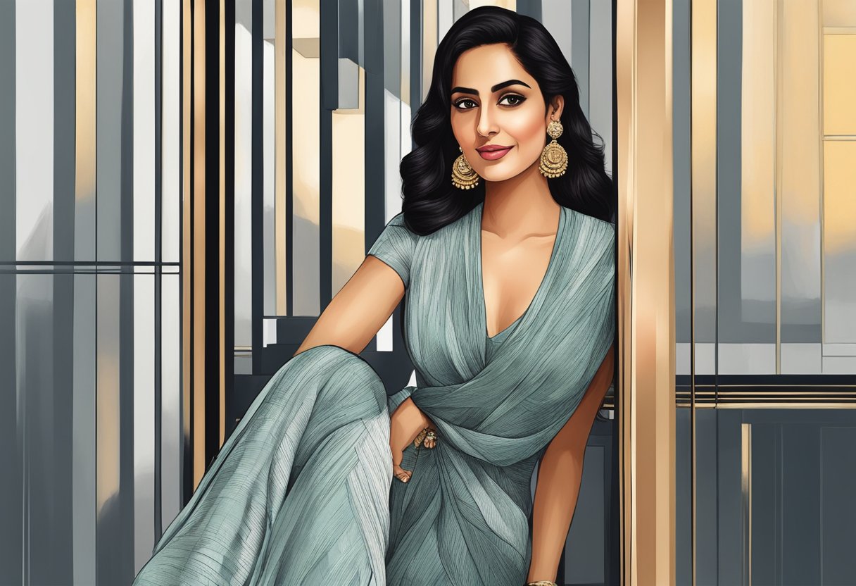 Saloni Batra stands confidently, exuding elegance and charisma. Her polished appearance and poised demeanor project a strong and sophisticated public image
