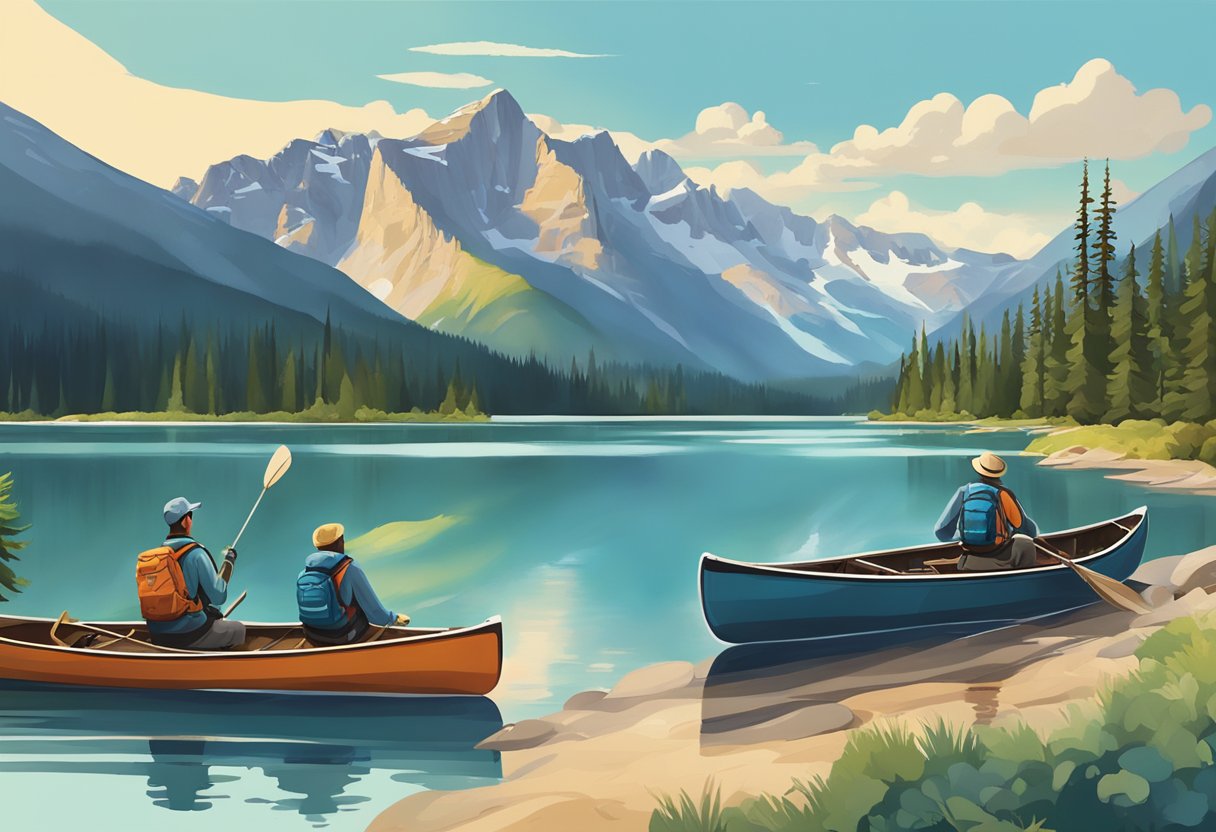 The Banff travel itinerary includes hiking, biking, and canoeing. The scenic landscape features mountains, forests, and lakes