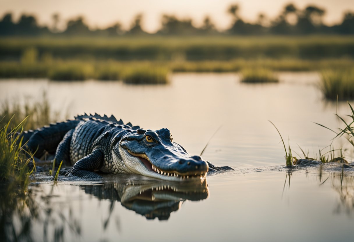 Alligators sprint across the marsh, jaws open, with surprising speed