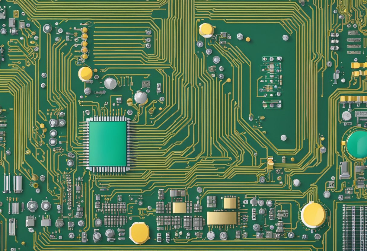 Circuit boards and electronic components being assembled at JLCPCB