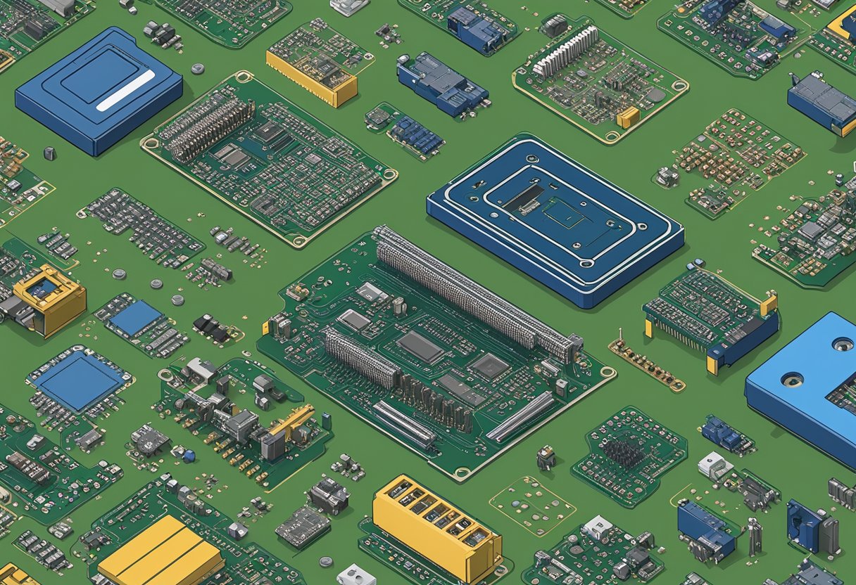 Components arranged on PCB, soldered by machine, then tested for functionality