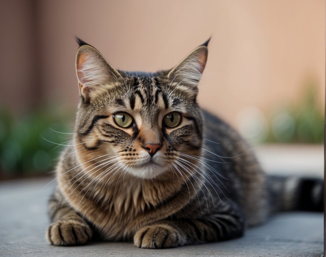 A sleek, alert cat with long, luxurious whiskers sits upright, its bright eyes gazing out with curiosity and confidence