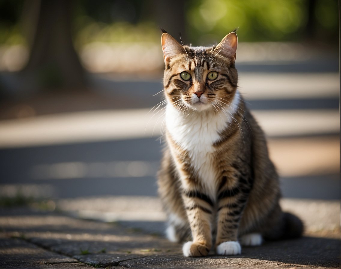 A sleek, alert cat with long, sturdy whiskers, observing its surroundings with keen interest